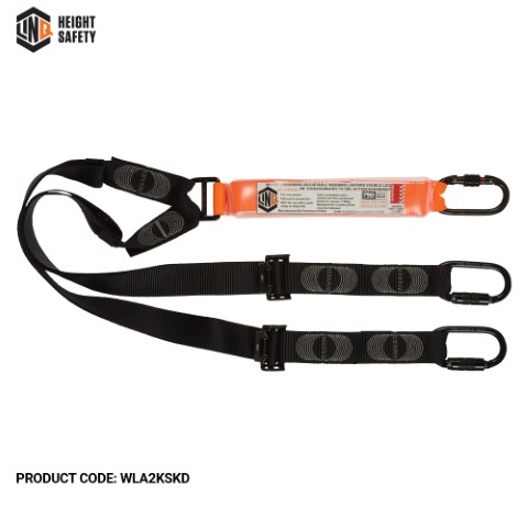 LINQ WEBBING LANYARD ADJUSTABLE DBL LEG; 3 X SCREW GATE KARABINER